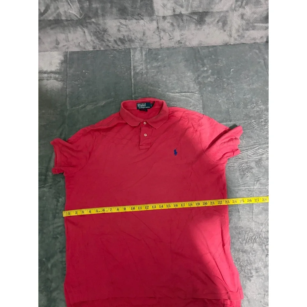 Polo Ralph Lauren Shirt Mens Large red Short Sleeve Preppy Custom Fit